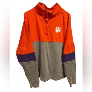 COLOSSEUM CLEMSON TIGERS ORANGE/GREY/PURPLE QTR SNAP WITH POCKETS